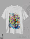 تیشرت سفید طرح دار دسته گل تابستانی - اوت، تزئینی اثر کاتارینا والِوا | immage.ir