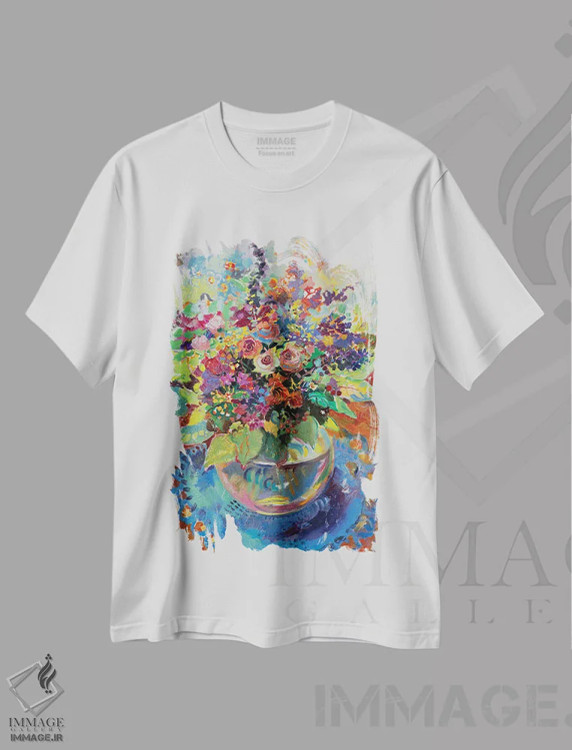 تیشرت سفید طرح دار دسته گل تابستانی - اوت، تزئینی اثر کاتارینا والِوا | immage.ir