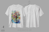 تیشرت سفید طرح دار دسته گل تابستانی - اوت، تزئینی اثر کاتارینا والِوا | immage.ir