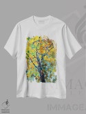 تیشرت سفید طرح دار درخت آفتابی، تزئینی اثر کاتارینا والِوا | immage.ir
