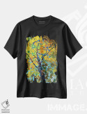 تیشرت مشکی طرح دار درخت آفتابی، تزئینی اثر کاتارینا والِوا | فروشگاه ایماژ