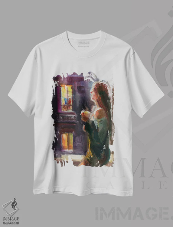 تیشرت سفید طرح دار عصر گرم، تزئینی اثر کاتارینا والِوا | immage.ir
