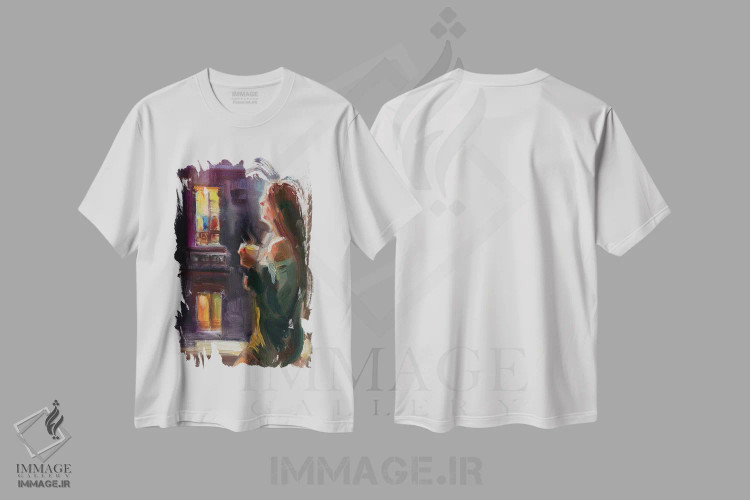 تیشرت سفید طرح دار عصر گرم، تزئینی اثر کاتارینا والِوا | immage.ir