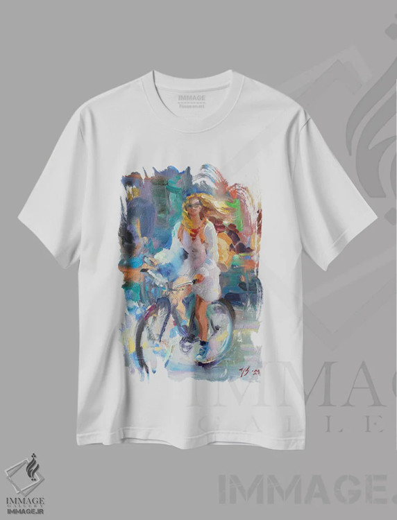 تیشرت سفید طرح دار سفر شهری، تزئینی اثر کاتارینا والِوا | immage.ir