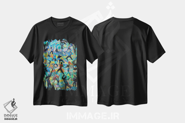 تیشرت مشکی طرح دار دیسکو، تزئینی اثر کاتارینا والِوا | immage.ir
