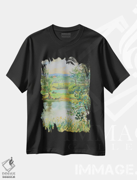 تیشرت مشکی طرح دار برکه ماهی در توسکانی، تزئینی اثر کاتارینا والِوا | immage.ir