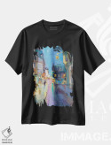 تیشرت مشکی طرح دار غروب بارانی، تزئینی اثر کاتارینا والِوا | فروشگاه ایماژ