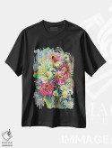 تیشرت مشکی طرح دار دسته گل تابستانی، تزئینی اثر کاتارینا والِوا | immage.ir