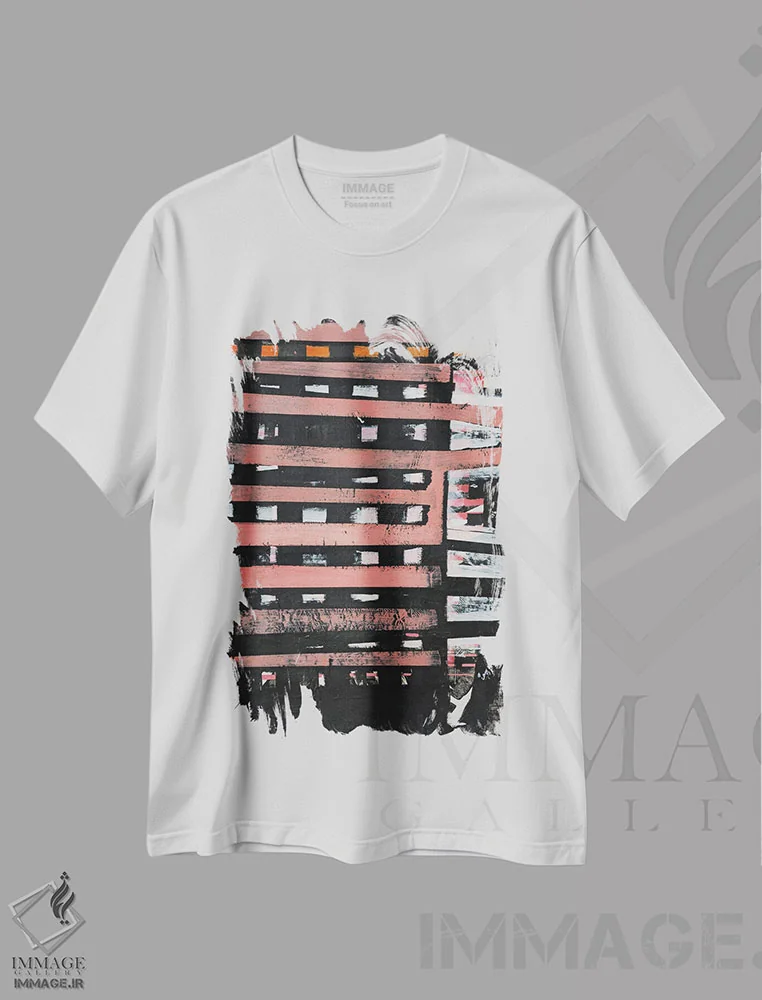 تیشرت سفید طرح دار رستروس ۱۱، آبستره اثر کاترین شوایندن هامر | immage.ir