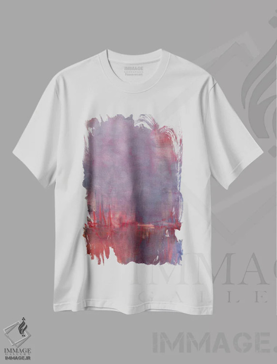 تیشرت سفید طرح دار قرمز بنفش اثر کاترین شوایندن هامر | فروشگاه ایماژ