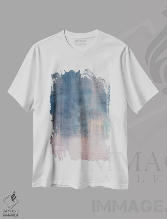 تیشرت سفید طرح دار فیروزه ای اثر کاترین شوایندن هامر | immage.ir