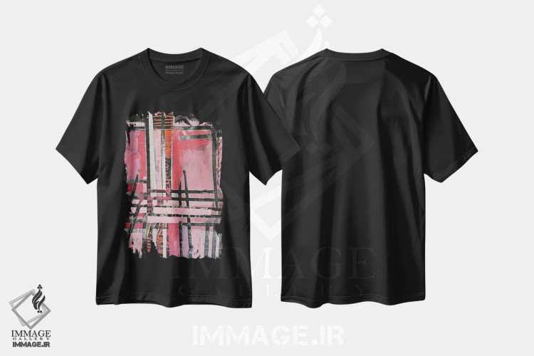 تیشرت مشکی طرح دار رستروس ۱۲، آبستره اثر کاترین شوایندن هامر | immage.ir
