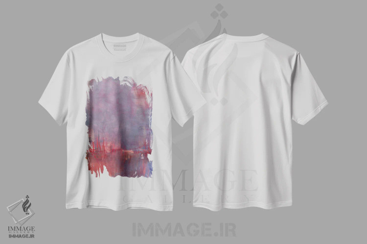 تیشرت سفید طرح دار قرمز بنفش اثر کاترین شوایندن هامر | فروشگاه ایماژ