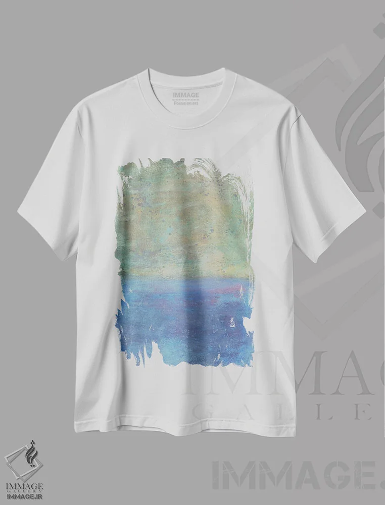 تیشرت سفید طرح دار زردآبی اثر کاترین شوایندن هامر | فروشگاه ایماژ