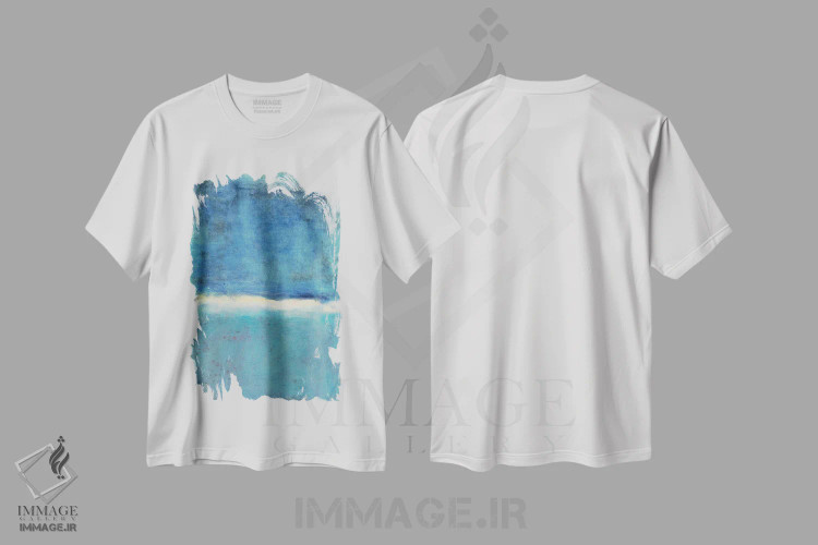 تیشرت سفید طرح دار آبی اثر کاترین شوایندن هامر | immage.ir