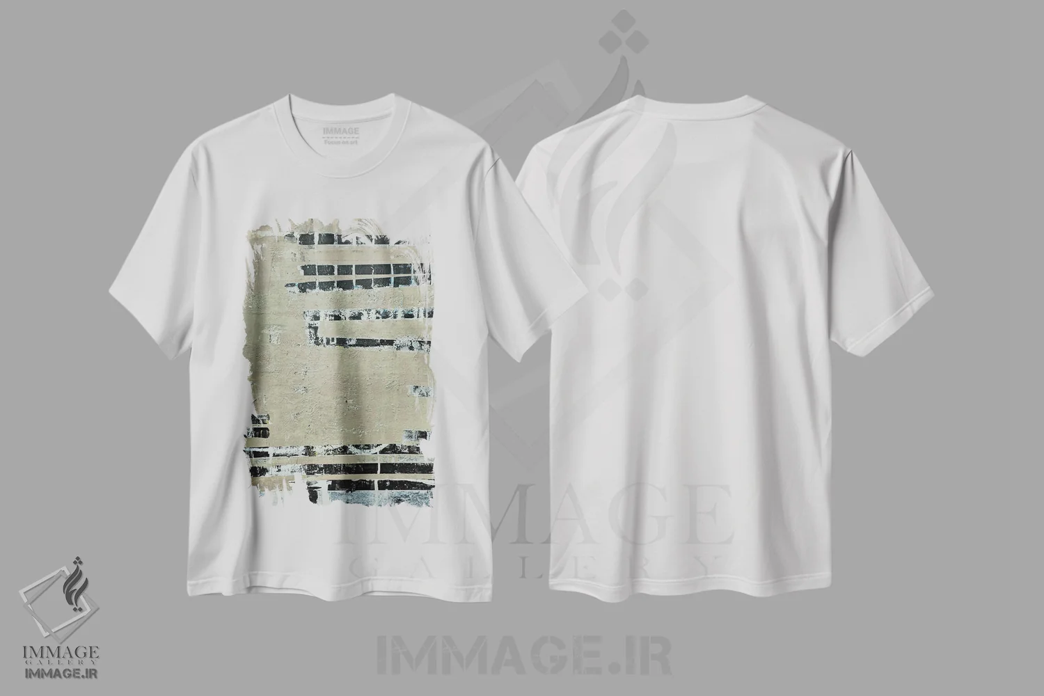 تیشرت سفید طرح دار رستروس ۳، آبستره اثر کاترین شوایندن هامر | فروشگاه ایماژ