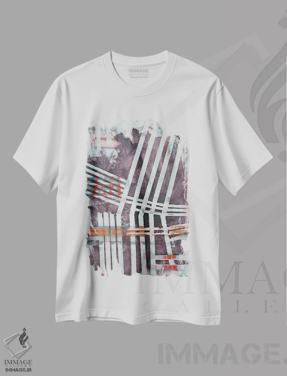تیشرت سفید طرح دار رستروس ۸، آبستره اثر کاترین شوایندن هامر | immage.ir