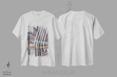 تیشرت سفید طرح دار رستروس ۸، آبستره اثر کاترین شوایندن هامر | immage.ir