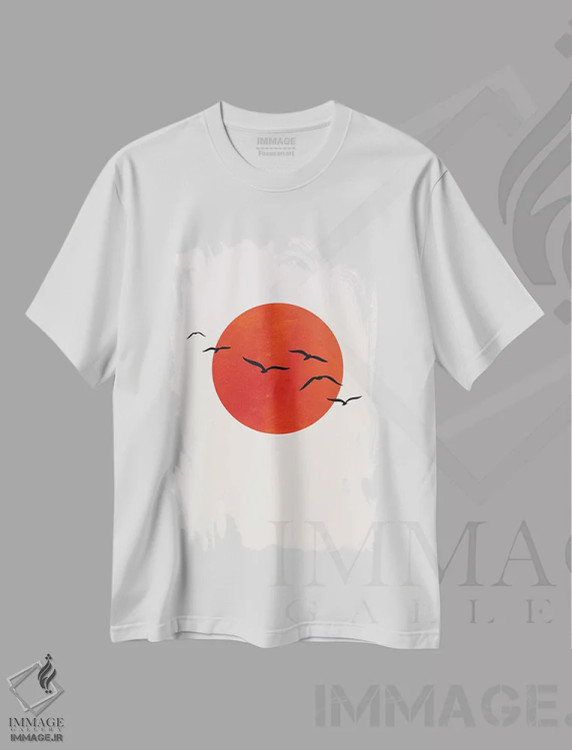 تیشرت سفید طرح دار یک روز آفتابی، تزئینی اثر کوبیستیکا | immage.ir