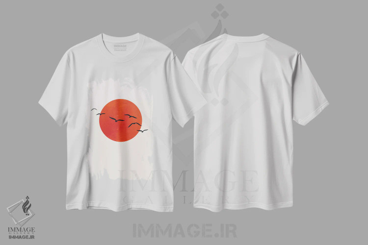 تیشرت سفید طرح دار یک روز آفتابی، تزئینی اثر کوبیستیکا | immage.ir