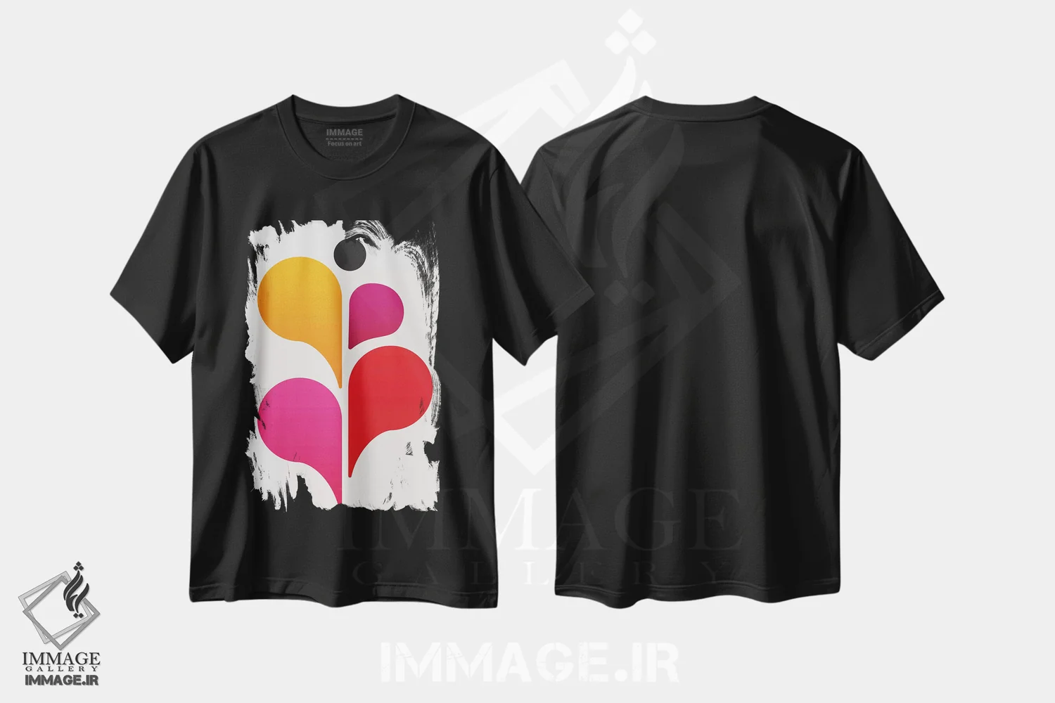تیشرت مشکی طرح دار رقاص انتزاعی اثر کوبیستیکا | immage.ir