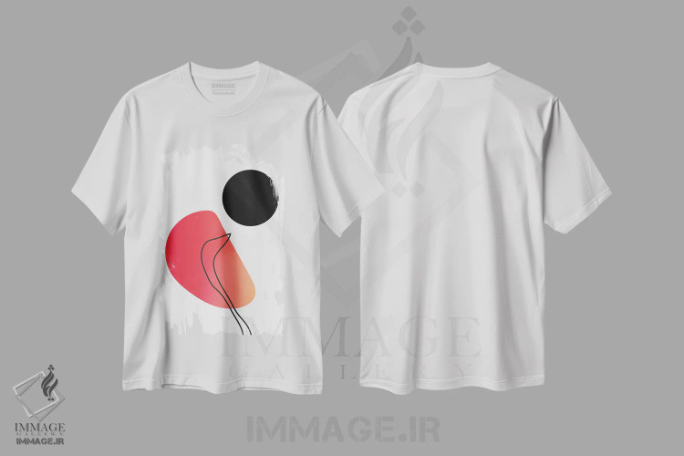 تیشرت سفید طرح دار انتزاعی شماره ۳ اثر کوبیستیکا | immage.ir