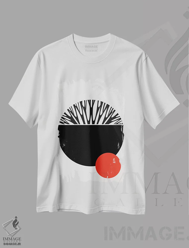 تیشرت سفید طرح دار ابسترکتیکا اثر کوبیستیکا | فروشگاه ایماژ