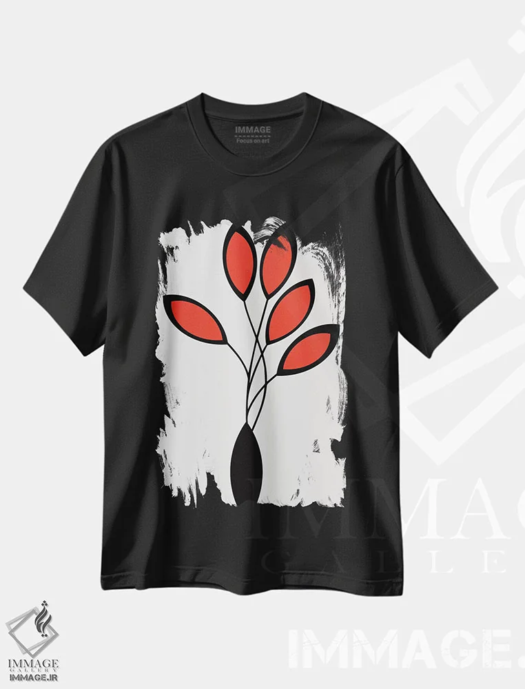 تیشرت مشکی طرح دار سینکو، تزئینی اثر کوبیستیکا | فروشگاه ایماژ