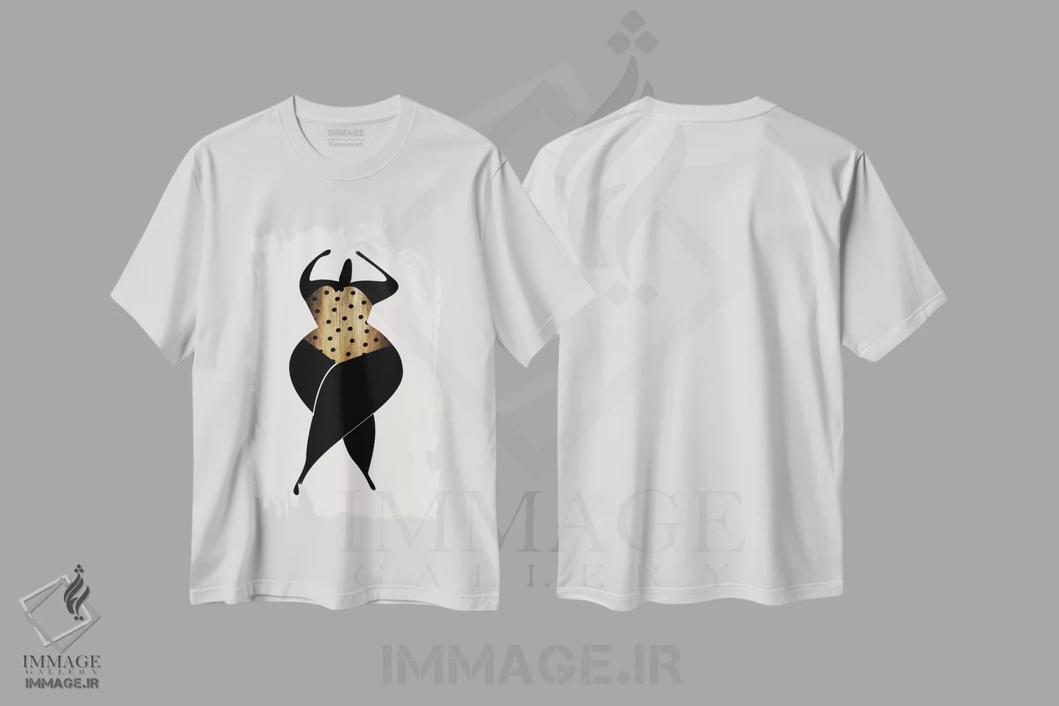 تیشرت سفید طرح دار رقصیدن زیر آفتاب، تزئینی اثر کوبیستیکا | immage.ir