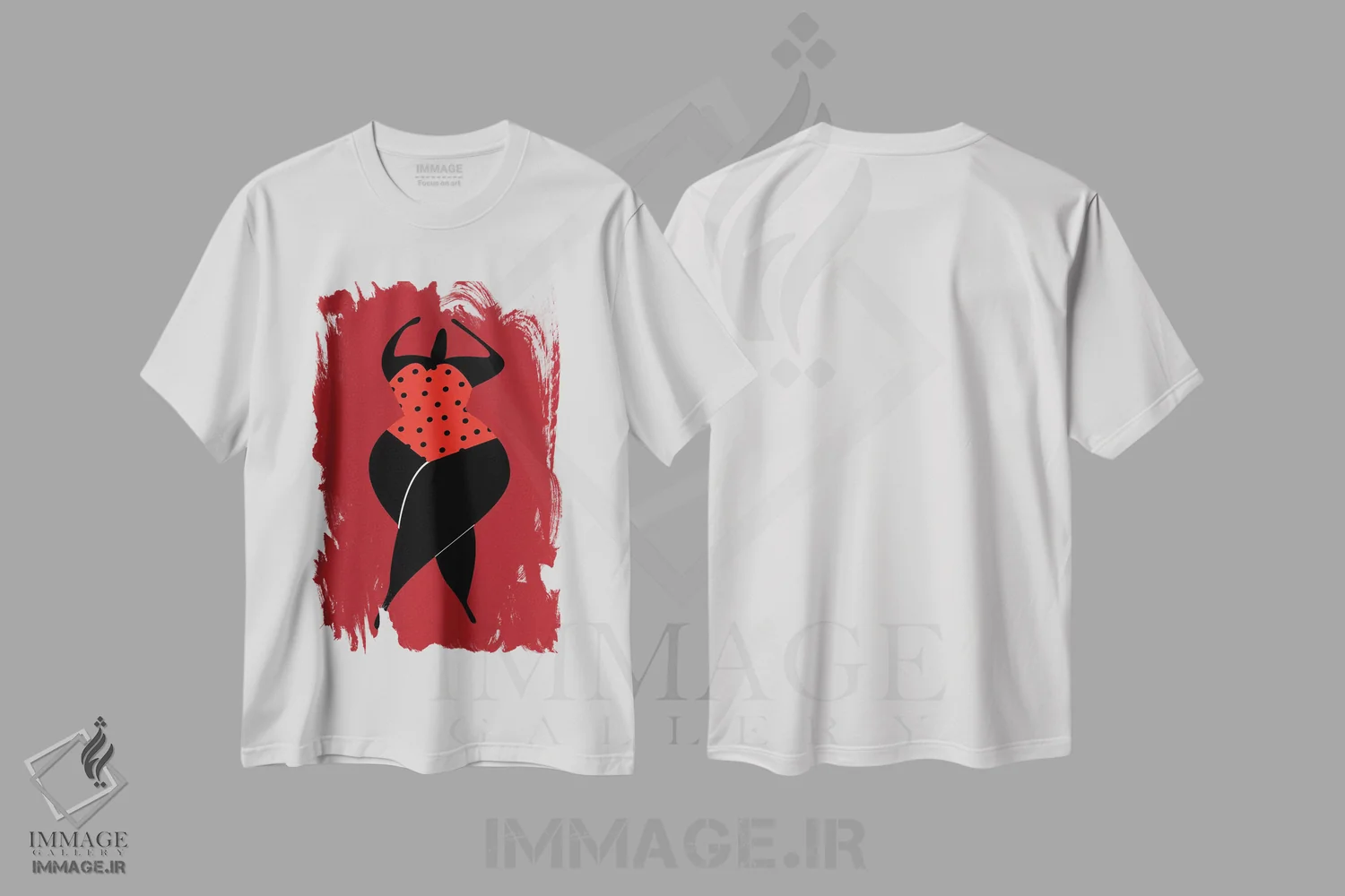 تیشرت سفید طرح دار رقصیدن زیر آفتاب، تزئینی اثر کوبیستیکا | immage.ir
