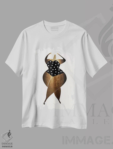 تیشرت سفید طرح دار رقصیدن زیر آفتاب، تزئینی اثر کوبیستیکا | فروشگاه ایماژ