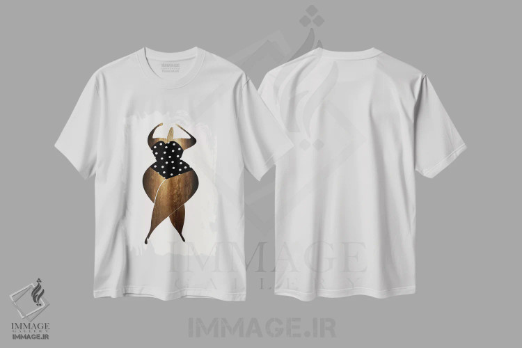 تیشرت سفید طرح دار رقصیدن زیر آفتاب، تزئینی اثر کوبیستیکا | فروشگاه ایماژ