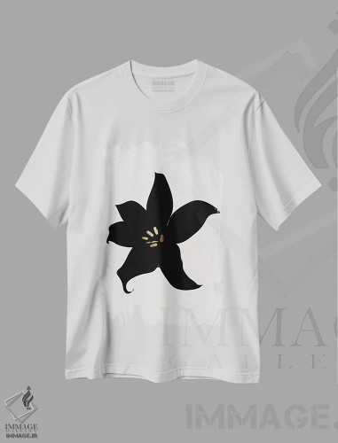 تیشرت سفید طرح دار ارکیده تیره، تزئینی اثر کوبیستیکا | فروشگاه ایماژ