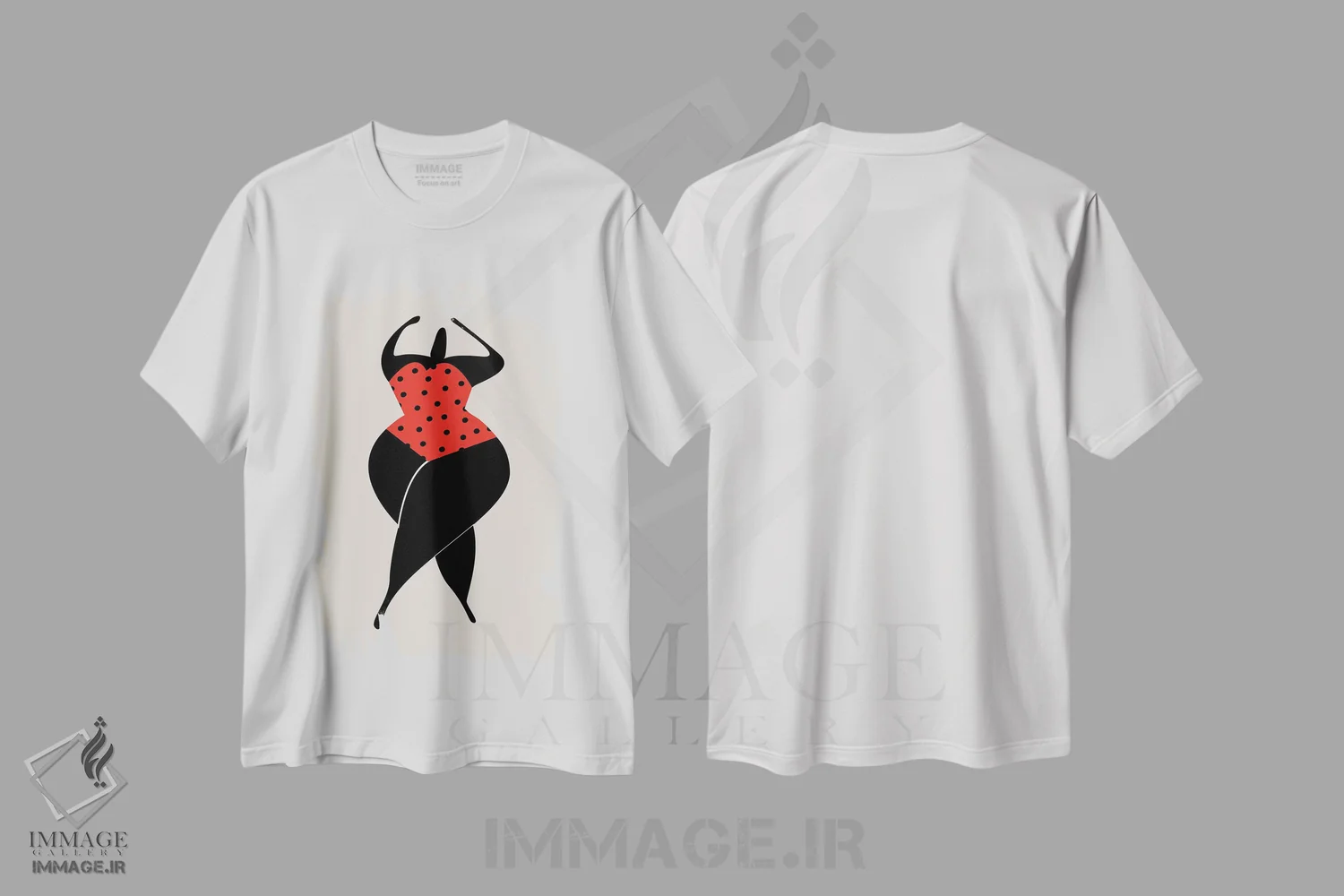 تیشرت سفید طرح دار رقصیدن زیر آفتاب، تزئینی اثر کوبیستیکا | immage.ir