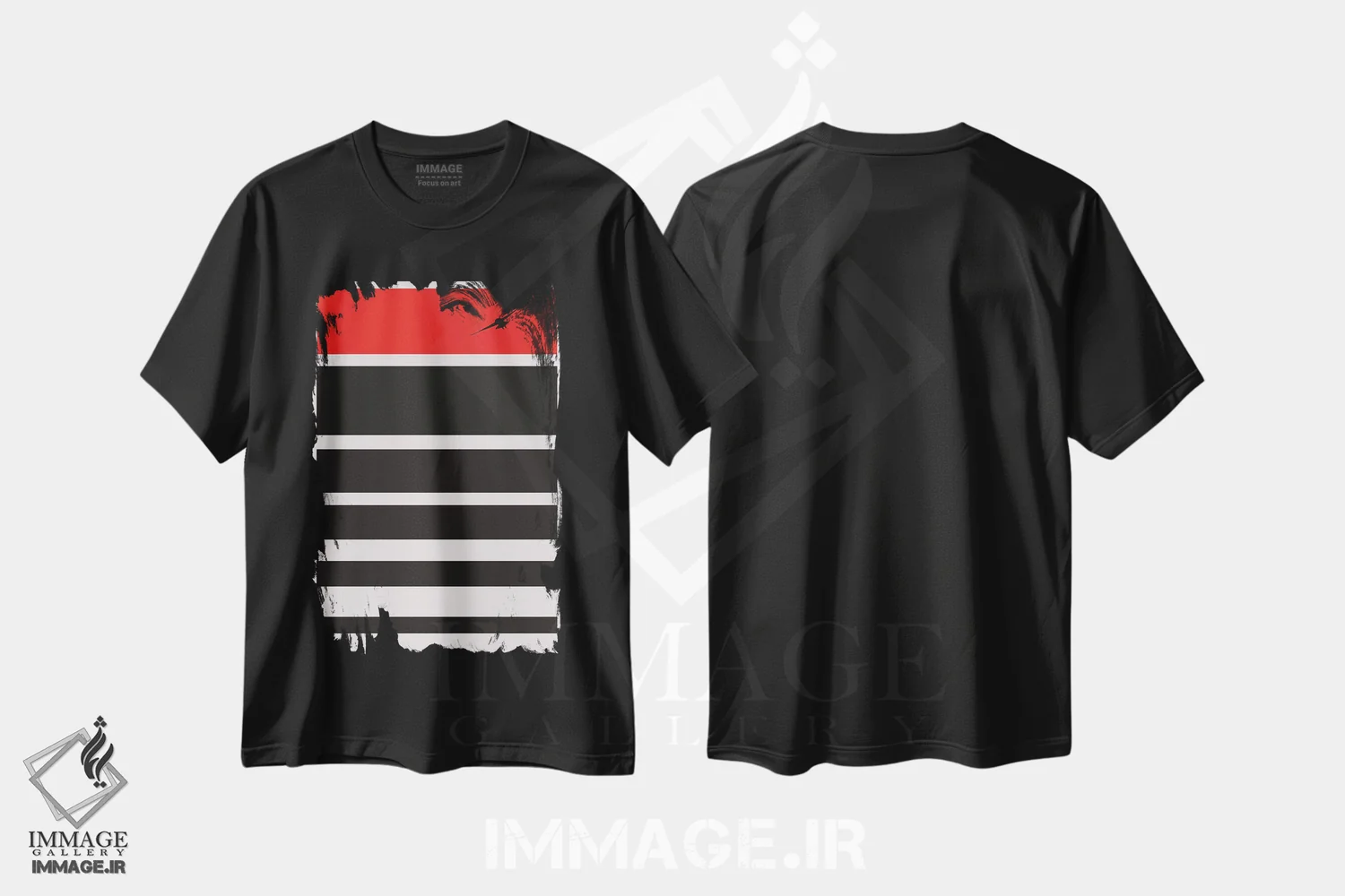 تیشرت مشکی طرح دار غروب دیجیتال، آبستره اثر کوبیستیکا | immage.ir