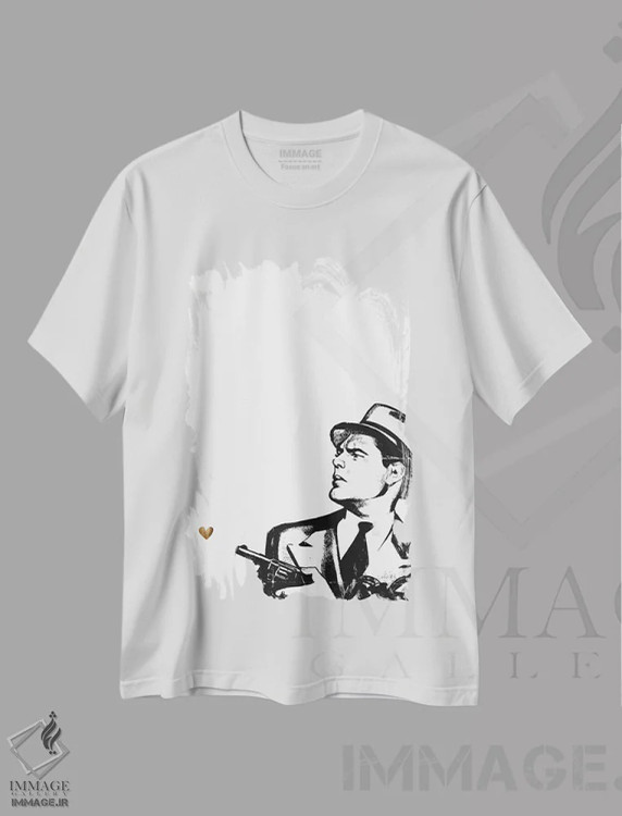 تیشرت سفید طرح دار جرأتش را نداری! - طلایی، تزئینی اثر کوبیستیکا | فروشگاه ایماژ