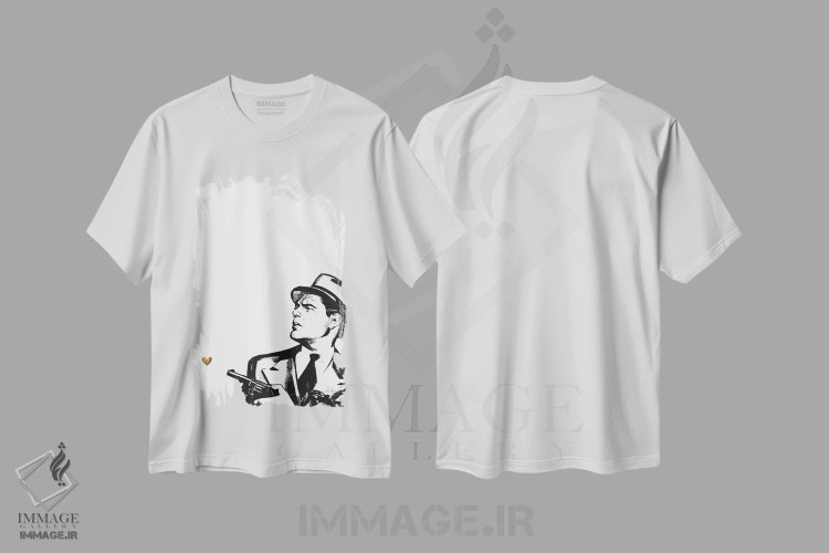 تیشرت سفید طرح دار جرأتش را نداری! - طلایی، تزئینی اثر کوبیستیکا | فروشگاه ایماژ