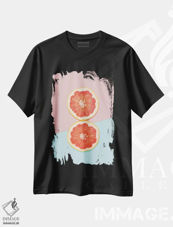 تیشرت مشکی طرح دار صبحانه دو نفره، هنر فاخر معاصر اثر کوبیستیکا | immage.ir