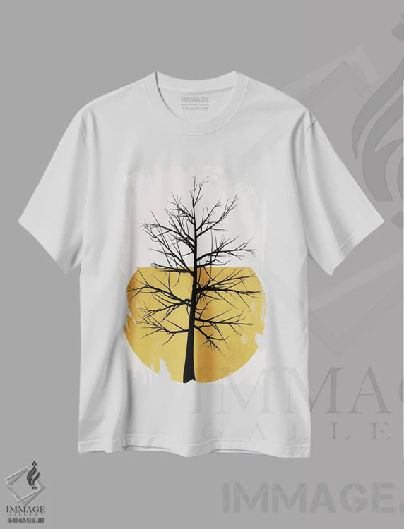 تیشرت سفید طرح دار در حیات وحش، تزئینی اثر کوبیستیکا | فروشگاه ایماژ