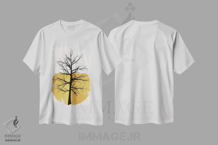 تیشرت سفید طرح دار در حیات وحش، تزئینی اثر کوبیستیکا | فروشگاه ایماژ