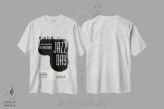 تیشرت سفید طرح دار روزهای جازی، تزئینی اثر کوبیستیکا | فروشگاه ایماژ