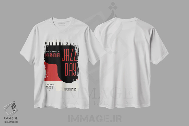 تیشرت سفید طرح دار روزهای جازی، تزئینی اثر کوبیستیکا | immage.ir