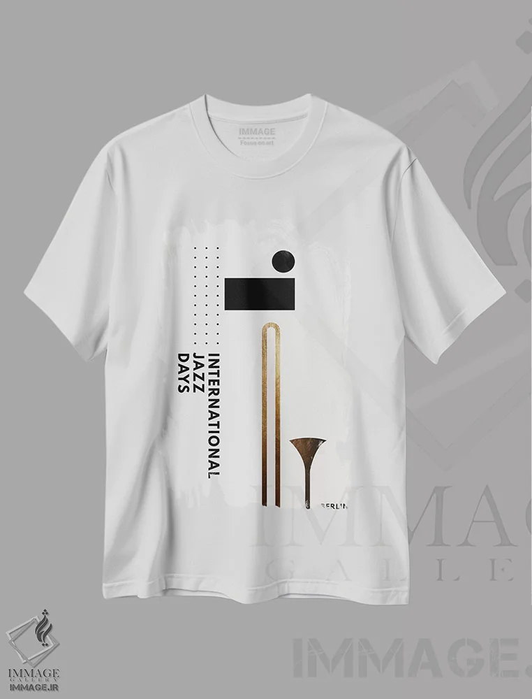 تیشرت سفید طرح دار روزهای جازی برلین I، تزئینی اثر کوبیستیکا | فروشگاه ایماژ