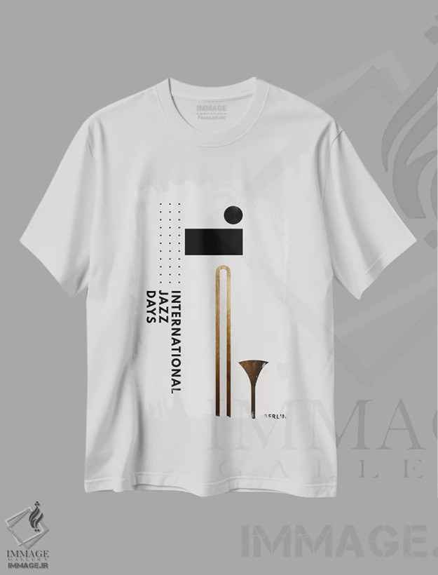 تیشرت سفید طرح دار روزهای جازی برلین I، تزئینی اثر کوبیستیکا | فروشگاه ایماژ