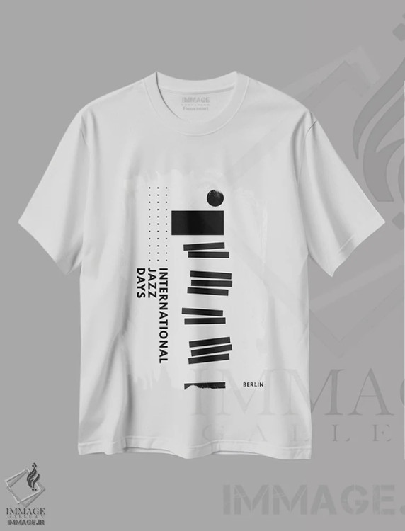 تیشرت سفید طرح دار روزهای جازی برلین II، تزئینی اثر کوبیستیکا | immage.ir