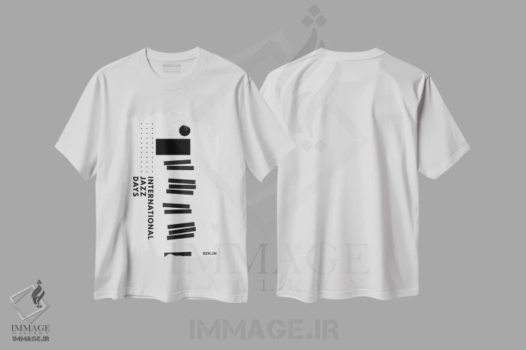 تیشرت سفید طرح دار روزهای جازی برلین II، تزئینی اثر کوبیستیکا | immage.ir