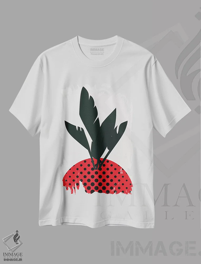 تیشرت سفید طرح دار توت فرنگی شاد، تزئینی اثر کوبیستیکا | فروشگاه ایماژ