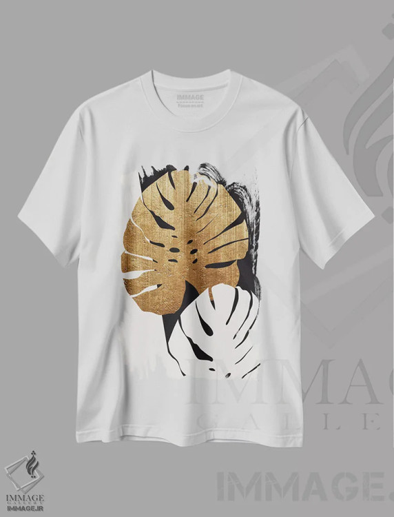 تیشرت سفید طرح دار برگ های مونسترا، تزئینی اثر کوبیستیکا | immage.ir