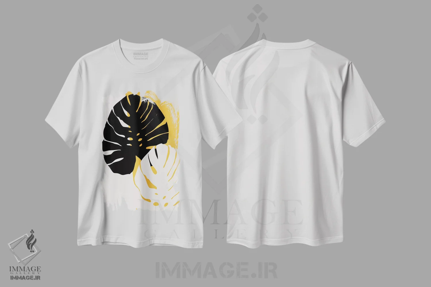 تیشرت سفید طرح دار برگ های مونسترا، تزئینی اثر کوبیستیکا | فروشگاه ایماژ