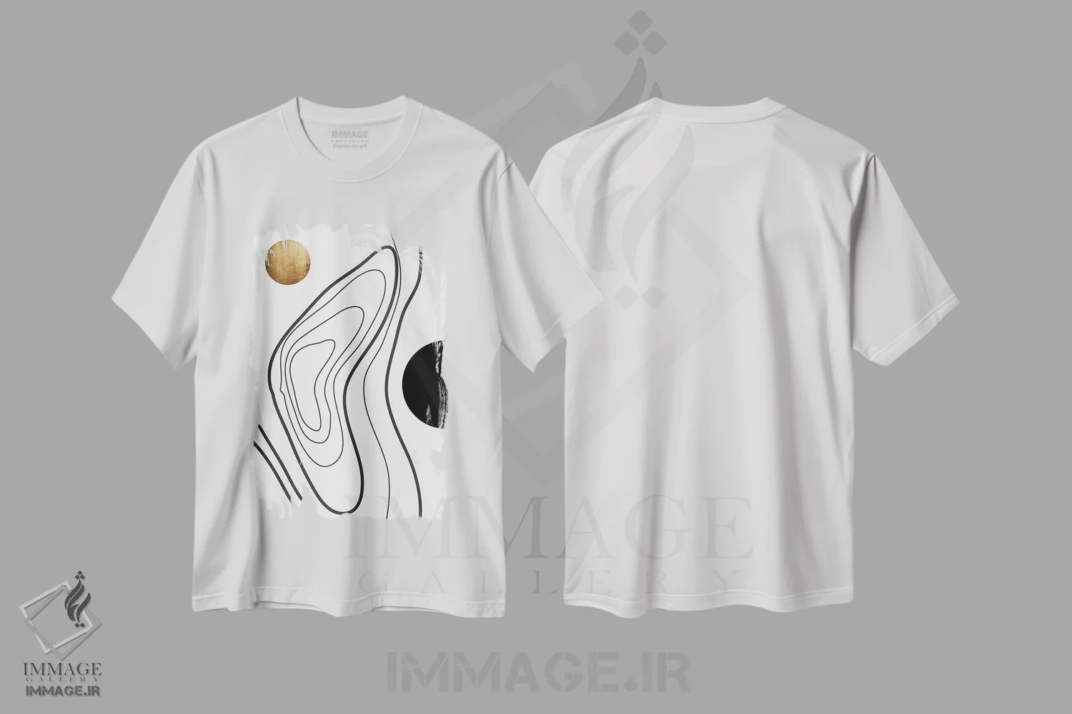 تیشرت سفید طرح دار جهان من، تزئینی اثر کوبیستیکا | immage.ir